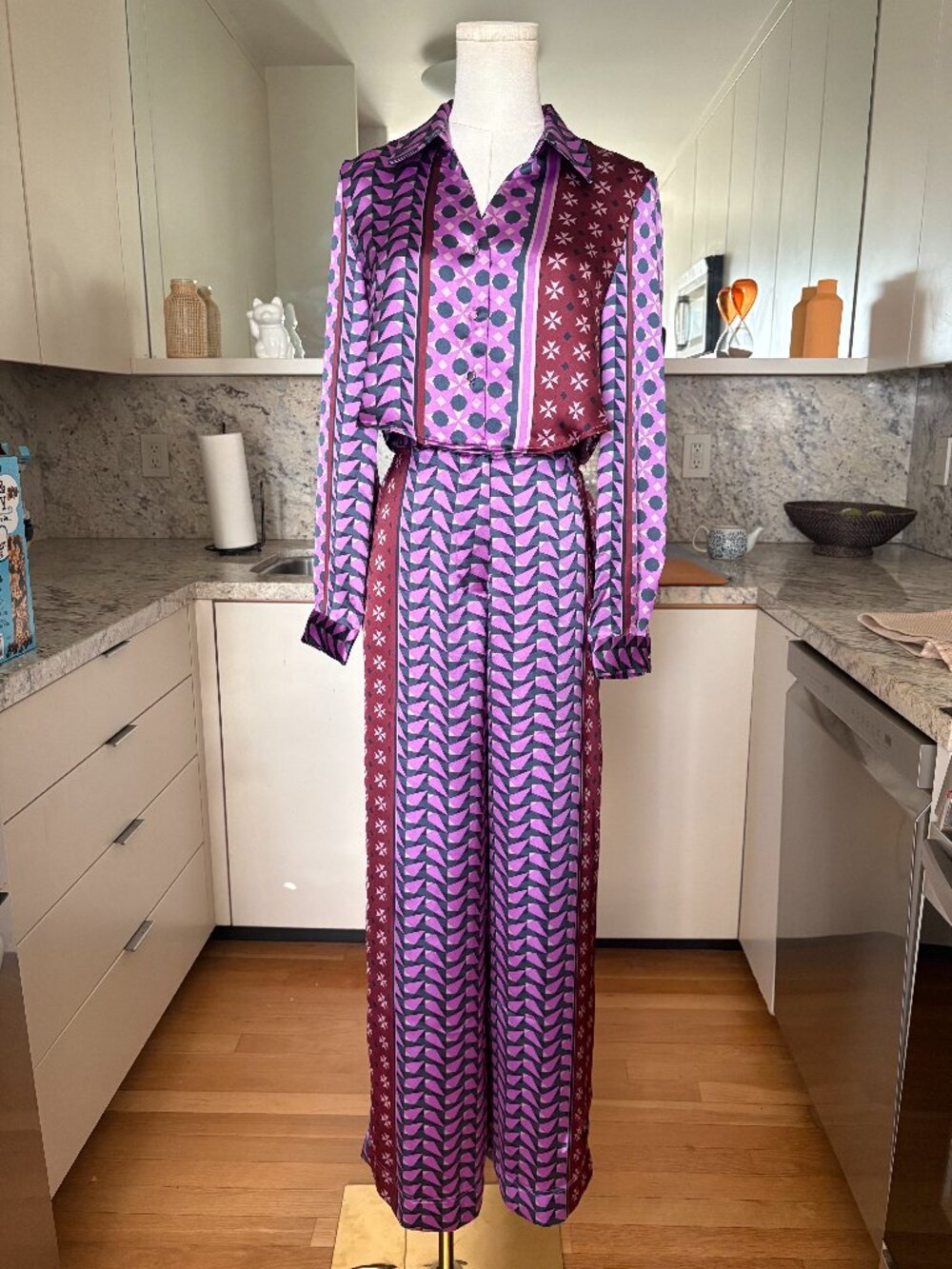 Two Piece Set! House of Harlow 1960 Satin Geometric Patterned - XS